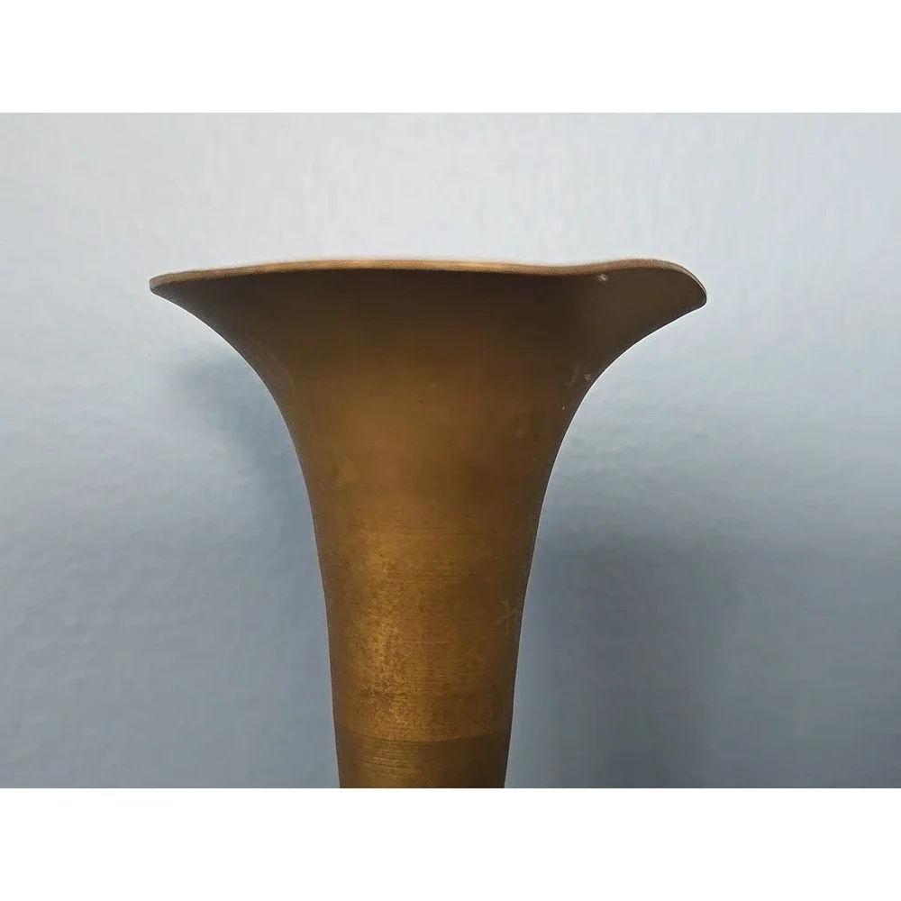 Brass Metal Flower Vase Vintage 4.5